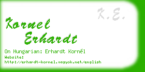 kornel erhardt business card